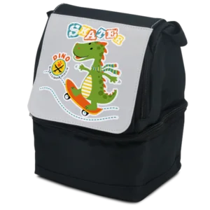 Lunch Bag Black with 2 compartments 19 x 24cm