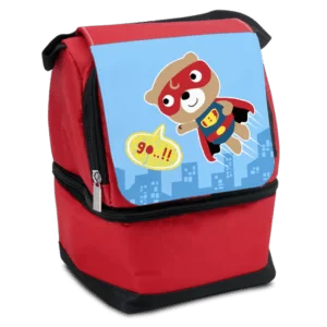 Lunch Bag Red with 2 compartments 19 x 24cm